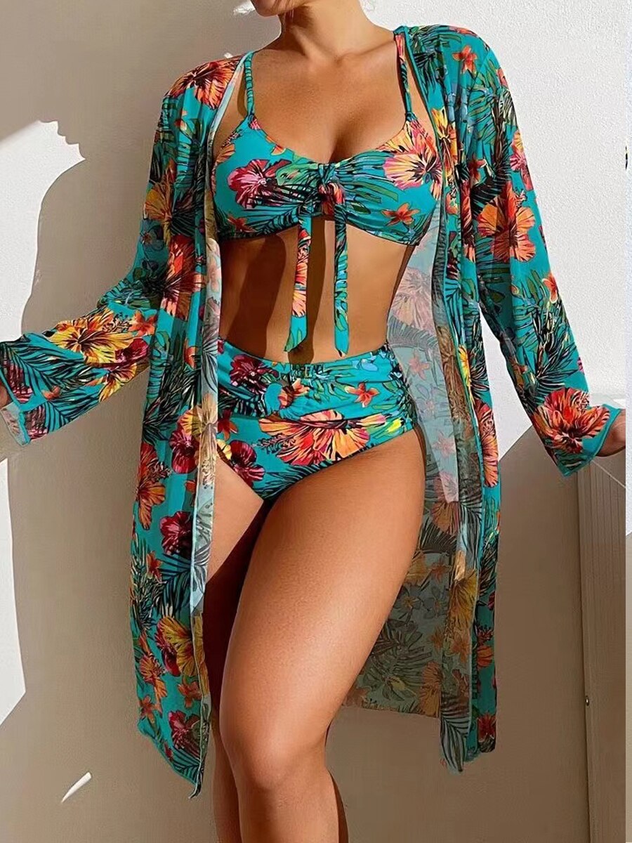 Floral bikini + kimono (Deze week 30% korting)