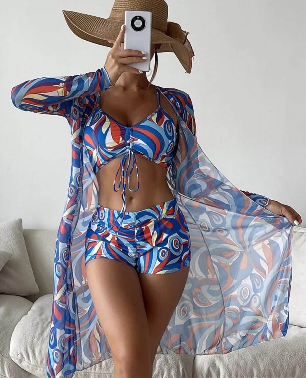 High Waist Bikini + Cover-up (Deze week 30% korting)